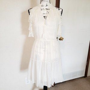 Rebecca Minkoff Emi Dress Cream Swiss Dot Silk REVOLVE NWT Size 4 S18601028